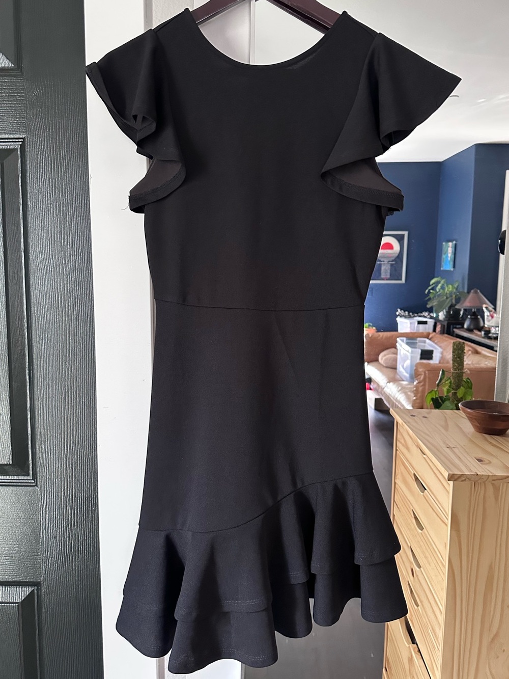 Black Ruffle Sleeve Women’s Dress